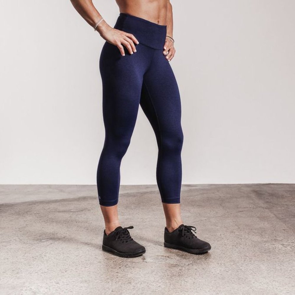 Women's High-Rise Plush Heather Tight 21" - Deep Navy Heather